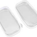 2 Pack Makeup Cosmetic Bag, Clear Hard Shell Zipper Case Secure Zipper Closure, Stackable Versatile Storage Containers Organizer Bin for Organizing Cosmetics, Toys, Chargers