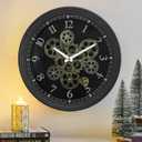 15 Inch Industrial Steampunk Moving Gear Wall Clock for Home Office