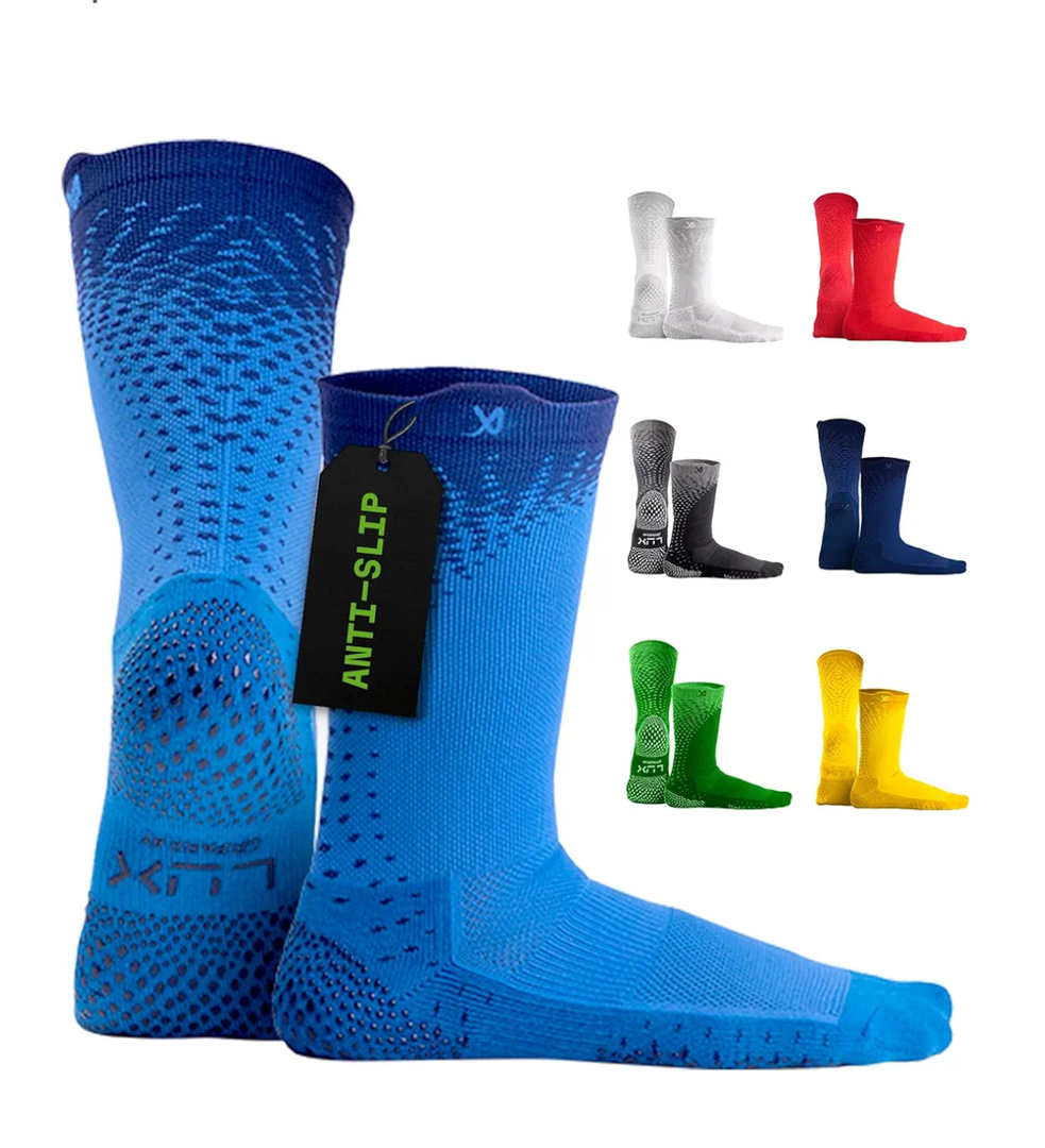 LUX Sports ProCleat Performance Grip Socks GripArray™ - Athletic Socks for Performance Sports - Grip Socks for Men and Women, 9"