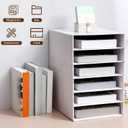 Ireer 4 Pieces Cardboard Paper Organizer, Classroom Mailboxes, Construction Paper Storage, Compartment Literature Sorters, Classroom Organizers for Student Office School (White,6 Slots)