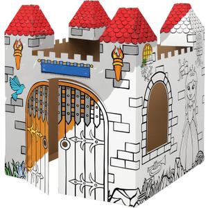 Bankers Box at Play Color in Castle Playhouse, Cardboard Playhouse and Life Size Craft Activity for Kids and Families