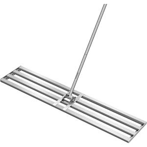 VIVOSUN 48" Lawn Leveling Rake, 48" x 10" x 78" Heavy-Duty Stainless Steel Lawn Leveler with 7FT Adjuatble Long Handle for High Effect, Metal Levelawn for Smooth Soil, Rustproof Rakes for Garden Yard