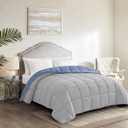 Homelike Moment Twin Comforter Duvet Insert - Blue Down Alternative Bed Comforter Twin Size, Lightweight Bedding Comforters Quilted Soft All Season Reversible Blue/Grey