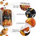 Fall Shower Curtain for Bathroom Hello Orange Pumpkin Shower Curtains Set with 12 Hooks Hello Fall Maple Leaf Bath Curtain for Thanksgiving Decor Waterproof Fabric 72x72 Extra Long