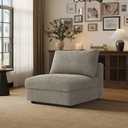 Cloud Modular Sectional Sofa Couch with Storage Ottoman, Oversized Sectional Couches for Living Room, Single Seat, Chenille, Light Gray