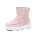 Child Winter Solid Color Snow Boots For Boys Girls Non-Slip Warm Boots With Wool Thickening Stylish Toddler Shoes, Pink, Size 25