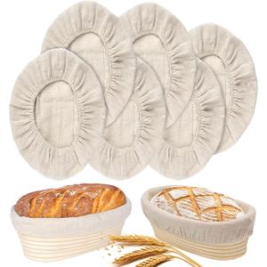 6 Packs Oval Banneton Cloth Liner for Bread Sourdough Proofing10 inchesNatural Rattan Bread Proofing Cover for Banneton Basket Homemade Baking DoughBasket Not Included