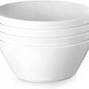 DOWAN 58.5 OZ Large Ceramic Salad Bowls Set of 4 - Microwave & Dishwasher Safe, Ideal for Salad, Fruit, Pasta, Snacks, Oatmeal - Soup Bowls Set for Restaurant, Party, Daily Use, Wedding, Off-White