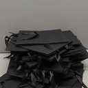 qiqee 50 PCS Black Mini Gift Bags with Tissue Paper Handles 6.3"x4.7"x2.4" Small Size