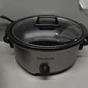 Hamilton Beach 6-Quart Slow Cooker with 3 Cooking Settings, Dishwasher-Safe Stoneware Crock & Glass Lid, Silver (33665G)