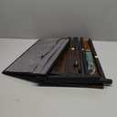 Vantic C Shaped End Table, Small Side Table for Couch and Recliner, Slide Under Sofa Tray Desk with Storage Bag for Living Room and Bedroom, Rustic Brown