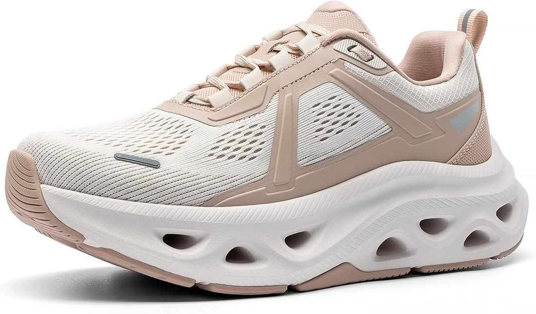 NORTIV 8 Women's Cushioning Walking Shoes Non Slip Breathable Comfortable Workout Running Tennis Jogging Gym Athletic MovePropel Fashion Sneakers (10, Nude Pink)