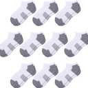 Comfoex 10 Pairs Boys Socks Low Cut Ankle Socks For Kids 7-10 Years, White 10 Pairs Years Old Short Athletic Socks With Cushioned Sole