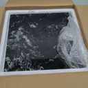 Marble Cutting Board For Kitchen, Pastry Board, Black Marble Slab Gift With Non-Slip Feets, 16x16 Inch, Pack Of 1 Piece (Everest Black with White Veins)