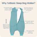 Extra Large Toddler Sleep Sack with Feet, 1.0 TOG Baby Sleeping Bag with Legs, Wearable Blanket for 2T, 3T, 4T Walkers (White)
