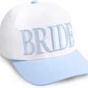 xo, Fetti White + Blue Bride Trucker Hat | Bachelorette Accessory, Bridal Headwear, Bach Party Decorations, Bridesmaid Gift, Wedding Cap