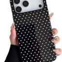 ZTOFERA Magnetic Case for iPhone 17 Pro Max, Compatible with Magsafe, Polka Dot Aesthetic Phone Case Cute for Girl Women, Hard PC+Soft TPU Protective Phone Cover for iPhone 17 Pro Max-Black