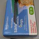 Amazon Basics Reclosable Double Zipper Sandwich Storage Bags for Food Storage, BPA Free, 100 Count