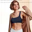 Werkiss Wireless Bralettes Natural Lift Racerback Bras for Women No Underwire Light Support Sports Bra (XL)