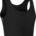 XUJI Transgender FTM Zip Up Breathable Half Chest Binder (Small, Black)