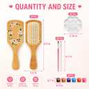 20 Set Wooden Hairbrush Painting DIY Kit, Wooden Hair Brush Bulk Wood Hairbrushes Hair Wood Hair Brush Custom Hair Hairbrush for Hand Painted Crafts Party