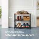3-Tier Wooden Shoe Rack with Metal Mesh Shelves - for Entryway, Closet, Hallway & Bedroom Holds 6 Pairs, Ideal for Storage or Display