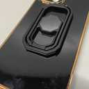 WINTONG for iPhone 13 Pro Max Case with Metal Stand, Phone Case with Double Ring Holder Finger Kickstand [Foldable & Adjustable], Women Girls Bling Luxury Protective Cover - Black