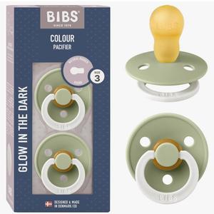Bibs Pacifiers Color Collection, Set of 2 BPA-Free Latex Pacifiers Made in Europe, Round Nipple Baby Pacifier, Size 3