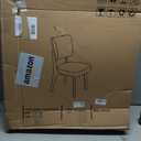 YOUNIKE Wooden Dining Chair, Faux Leather Upholstered Dining Room Chair Kitchen Chair, Mid Century Modern Dinner Chair with Solid Wood Legs for Kitchen Dining Vanity, Brown (Single Pack)