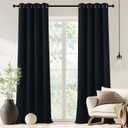 NICETOWN Black Blackout Curtain 90 inch Length - Grommet Thermal Insulated Window Treatments Light & Sound Blocking Drapes for Living Room/Doorway, W46 x L90, 1 Panel