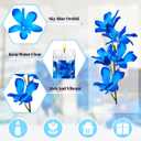 Hanaive 42 Pcs Blue Orchids Artificial Flower Vase Fillers for Floating Candles Wedding Table Centerpiece Blue Orchid and Unscented Floating Candles for Wedding Table Christmas Party Home Decoration
