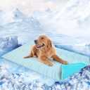 SCENEREAL Dog Cooling Mat for Crate, Thicken Self-Cooling Dog Pad Reversible (Cool & Warm), 59"x40" Extra Large Pet Cool Bed Use in Kennel Sofa, Machine Washable, Durable Non-Toxic Gel, Outdoor (Ocean Blue)