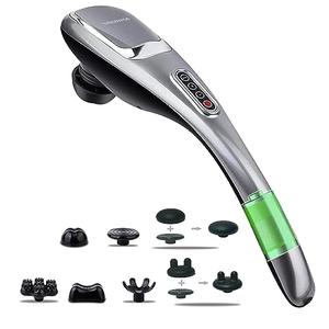 MEGAWISE Cordless Back Massager for Shoulders, Waist, Legs, Rechargeable 3200mAh Battery, 5 Speed and 5 Massage Nodes 5 Hard, 2 Soilicone Nodes, Massage While Moving Around