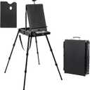 Falling in Art 4 Legs French Easel - Portable Plein Air Studio Easel Stand with Bigger Storage Drawer, Full Size Sketchbox Travel Easel for Painting, Drawing, Artwork Display