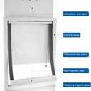 CEESC Dog Door with Soft Transparent Magnetic Flap and Snap-in Closing Panel, Premium PVC Plastic Pet Door for Small Medium Dogs and Puppies(L,White), L- Inner size: 10.7" x 15.2"
