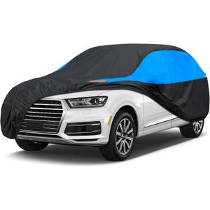 MORNYRAY Waterproof Car Cover All Weather Snowproof UV Protection Windproof Outdoor Full car Cover, Universal Fit for Sedan (Blue, S2-Fit SUV Length(181-190 inch))