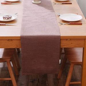2 Piece Fabric in 1 Dining Table Runner 12 x 90 inches Living Room Dinner Wedding Birthday Party Burlap Rustic Table Runner, Coffee Brown