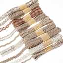 9 Rolls Jute Ribbons Lace Craft Ribbon, Vintage Burlap Ribbons, Natural Jute Rope for Crafts Wrapping Gifts Wedding Party Decoration