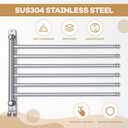 Teenyyou 20.4 Inches Swivel Towel Rack 304 Stainless Steel 6 Arms Bathroom Towel Rack Hanger Pool Holder Wall Mounted Swivel Bar Space Saving with Hook(Sliver)