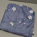 MAXYOYO Mattress Cover for Traditional Japanese Futon Mattress, Futon Floor Mats Cover with Zipper, Super Soft and Machine Washable, Navy Floral, Twin