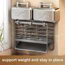 Draining Dish Rack with Cutlery Drainer & Utensil Holder - 3-Tier Steel Organizer, Self-Draining Tray, Space-Saving for Countertops (Gray)