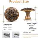 16 Pack Kitchen Cabinet Knobs Antique Brass, 1-2/5" Round Knobs for Cabinets and Drawers Rustic Brass, Vintage Brass Knobs for Dresser Drawers, Drawer Dresser Bi-fold Door Brass Knob