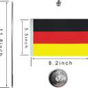 2 x WXTWK 2 Pack Germany Flag German Desk Flag Small Mini German Table Flags With Stand Base,Home Office Festival Events Celebration Decorations