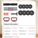 Adjustable Dumbbells, 30lbs Free Weight Set with Connector, 4 in1 Dumbbells Set Used as Barbell/Kettlebells/Push up Stand, Fitness Workout Equipment for Home Gym for Youth,Women/Men (Black 30LBS (15LBS*2) + Kettlebell Handle (1.76LBS*2))