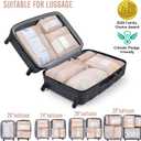 Veken 8 Set Packing Cubes, Cruise Ship Travel Essentials Accessories for Beach Vacation, Personalized Gifts for Women Mom Her, Suitcase Organizer Bags for Luggage with Hanging Toiletry Bag (02 Cream)