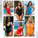 SHAPELLX Women One Piece Swimsuits Tummy Control Bathing Suits Push Up Slimming Swimwear with Built-in Bra V Neck (Black, XXXL)