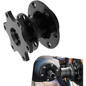 Steering Wheel Adapterer, 6 Hole Aluminum Alloy Steering Wheel Quick Release Snap Off Hub Adapter Boss Kit, for Most Car Racing (Black)