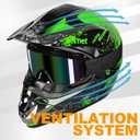 Yesmotor Youth Kids Motocross Helmet Full Face Motorcycle Dirt Bike Off-Road Mountain Bike BMX MX ATV Helmet with(Gloves Goggles Mask) 4Pcs Set - DOT Approved (Green,XL)