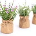 Velener Babys Breath Artificial Flowers in Small Burlap Bag Vases 3Pcs -Gypsophila Faux Flowers Farmhouse Home Coffee Table Bookshelf Office Desk Decorations Kitchen Dining Room Fake Plants Indoor