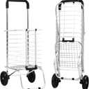 Panana Folding Shopping Hand Truck with Wheels,Foldable Steel Grocery On Wheels, Grocery Bag for Storage (Two Wheels)